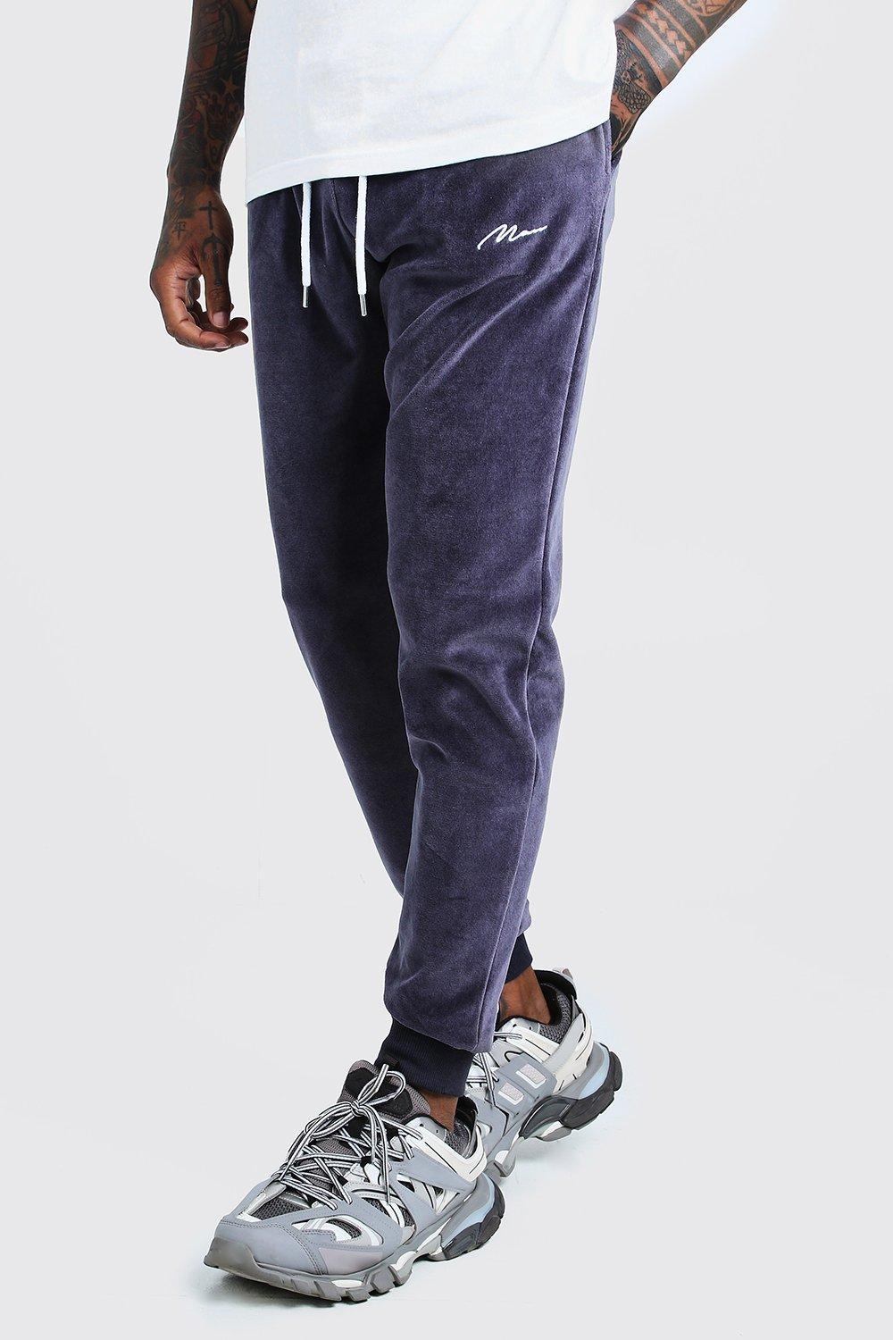 grey velour joggers