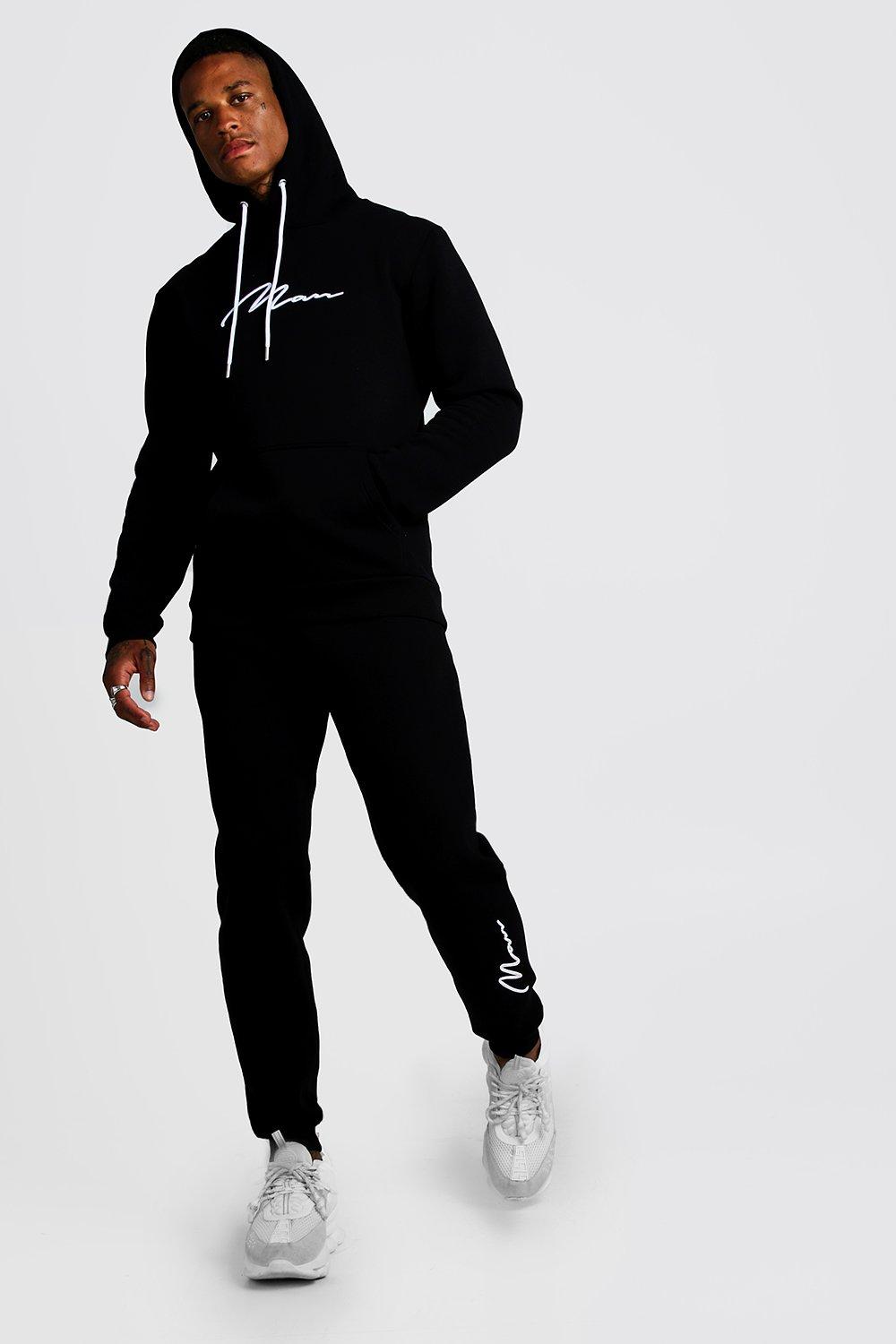 boohooman tracksuit black