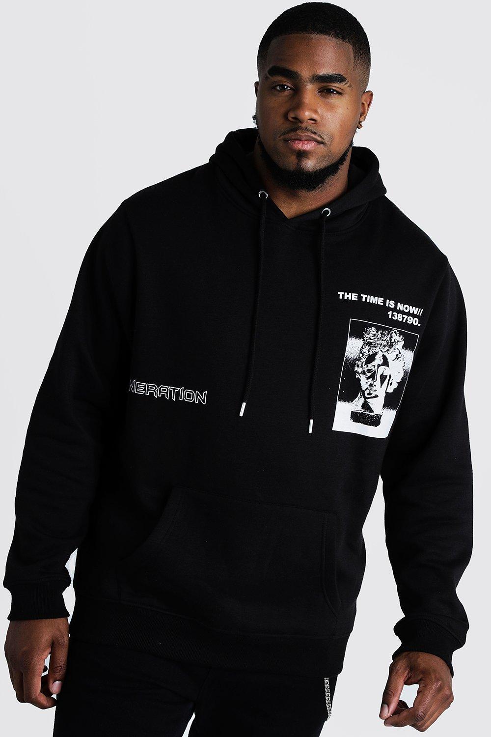 big and tall black hoodie