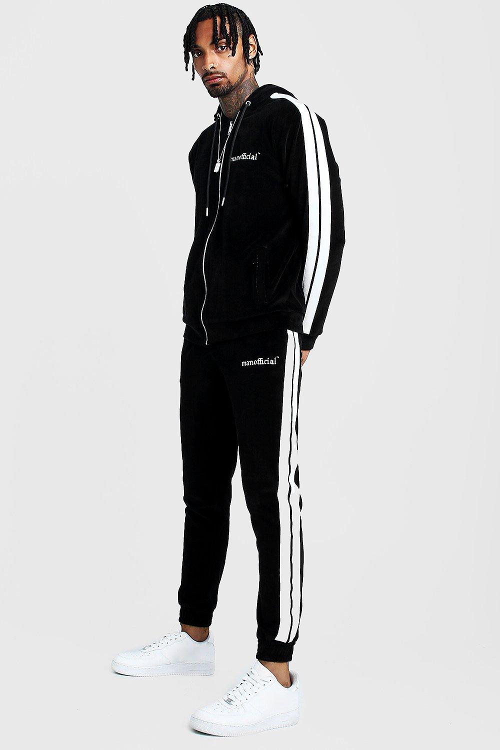 boohooman velour tracksuit