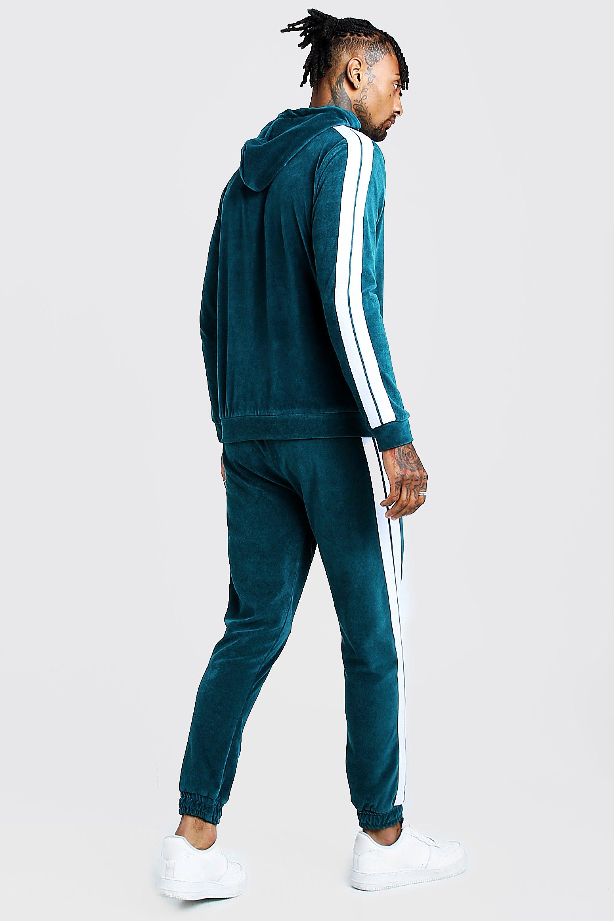 teal velour tracksuit