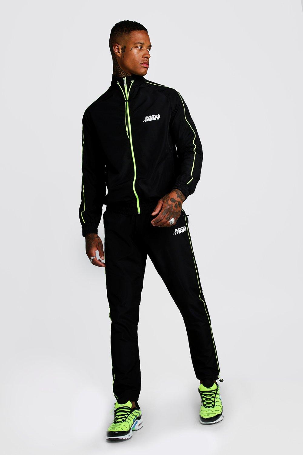 black and neon tracksuit