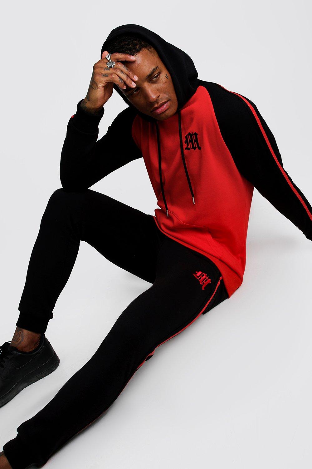 red colour tracksuit