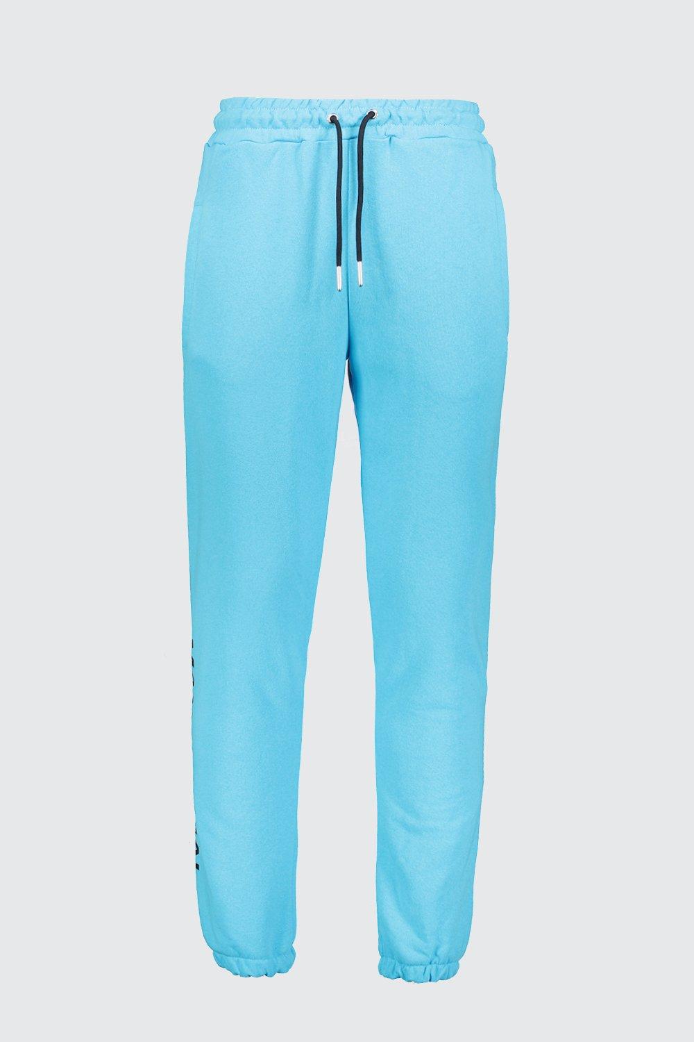 neon blue joggers