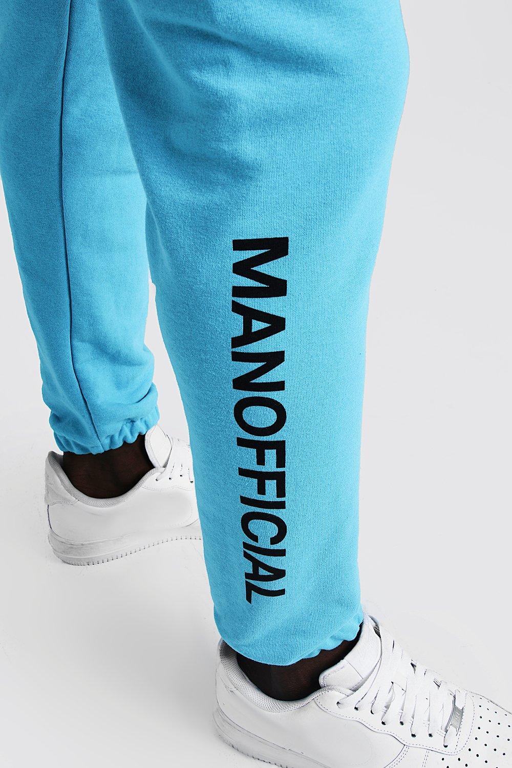 neon blue joggers