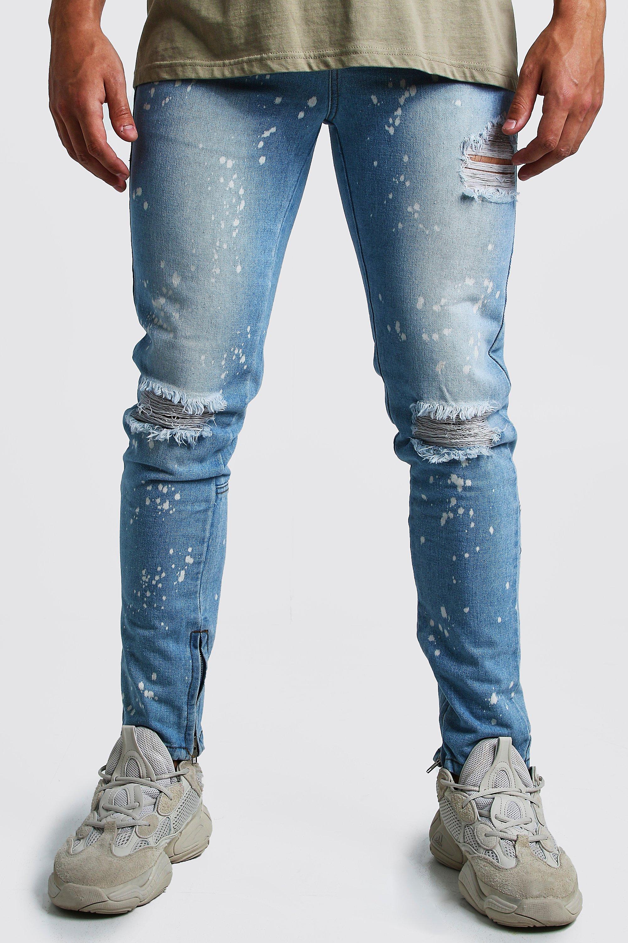 ripped blue jeans