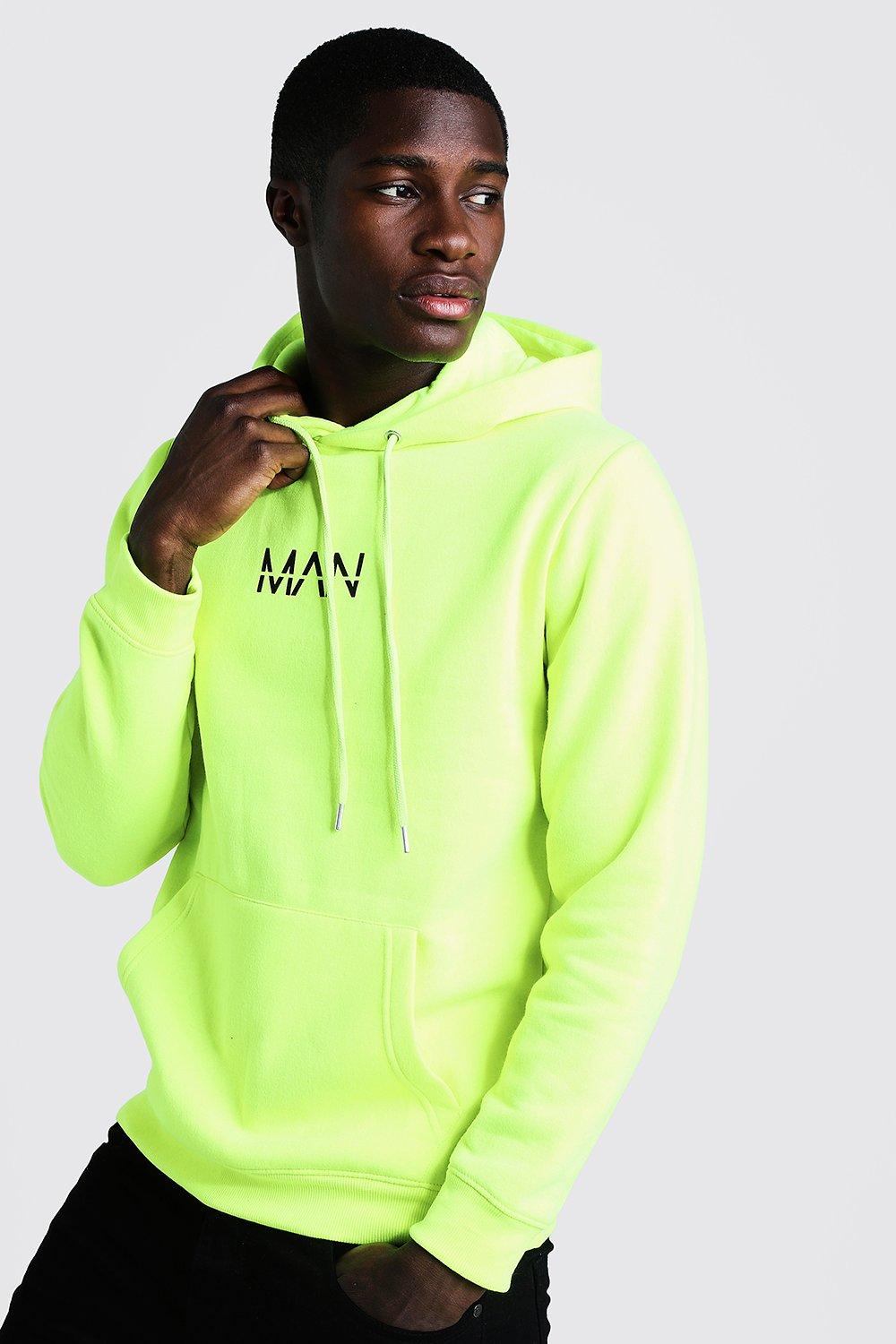 mens neon yellow hoodie