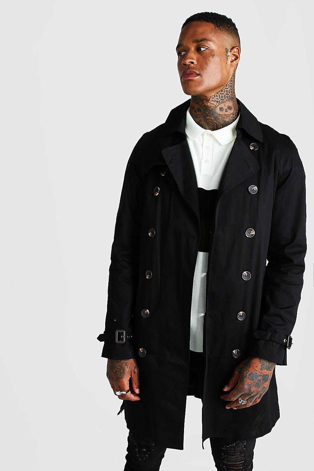 

Двубортный тренч смартфона, Black