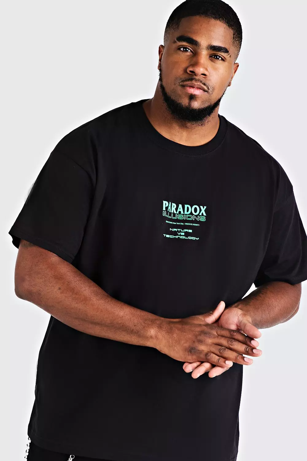 Plus Size Paradox Back Print T Shirt boohooMAN USA