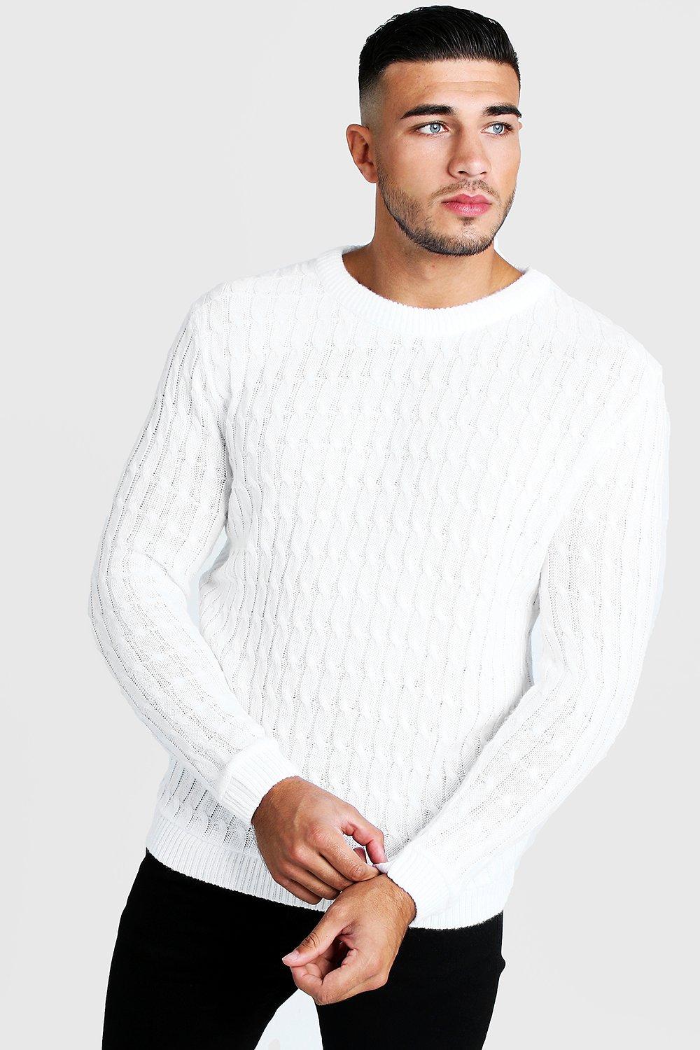 white crew neck jumper