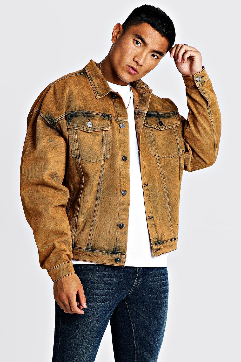 acid wash jean jacket mens