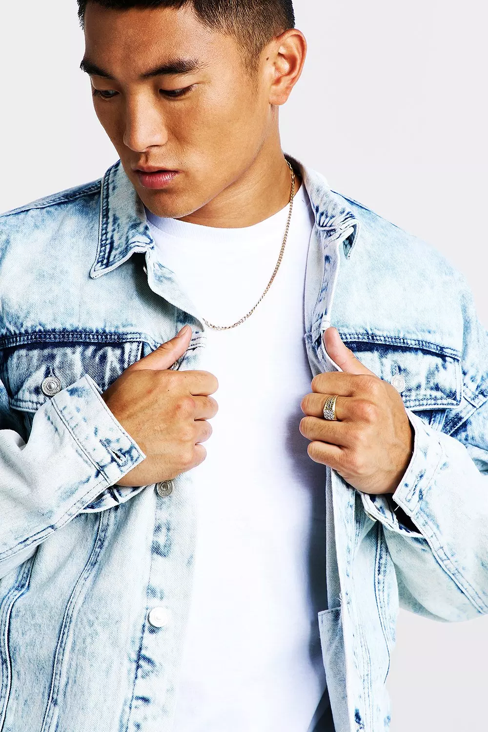 Blue Wash Drop Shoulder Denim Jacket