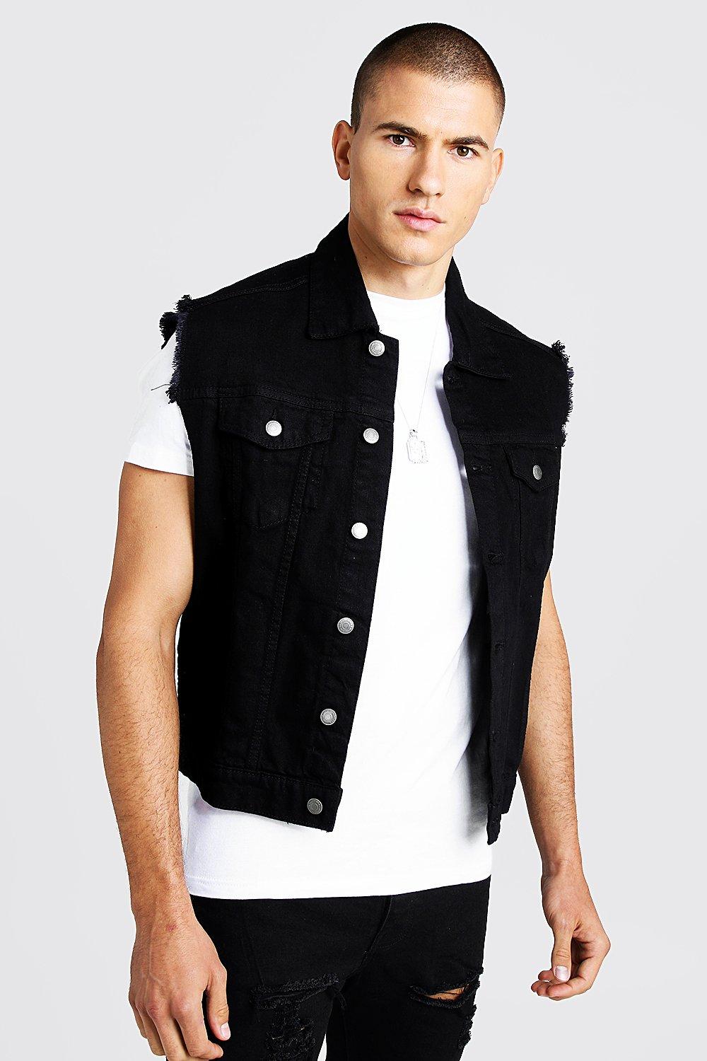 men's sleeveless denim jacket