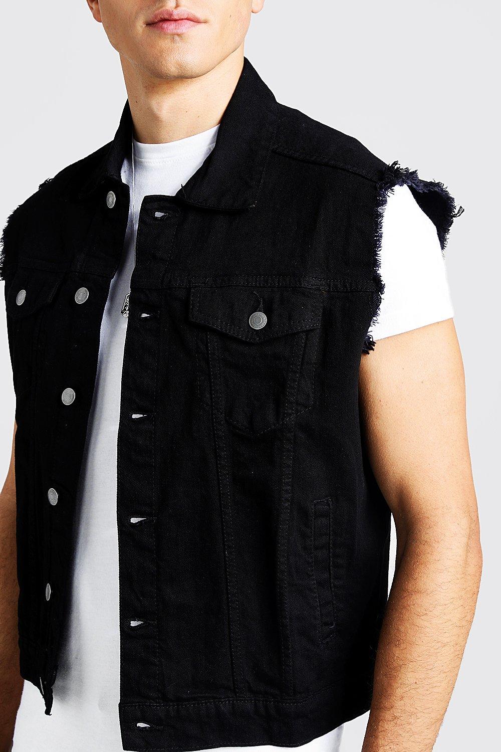 oversized black denim jacket mens