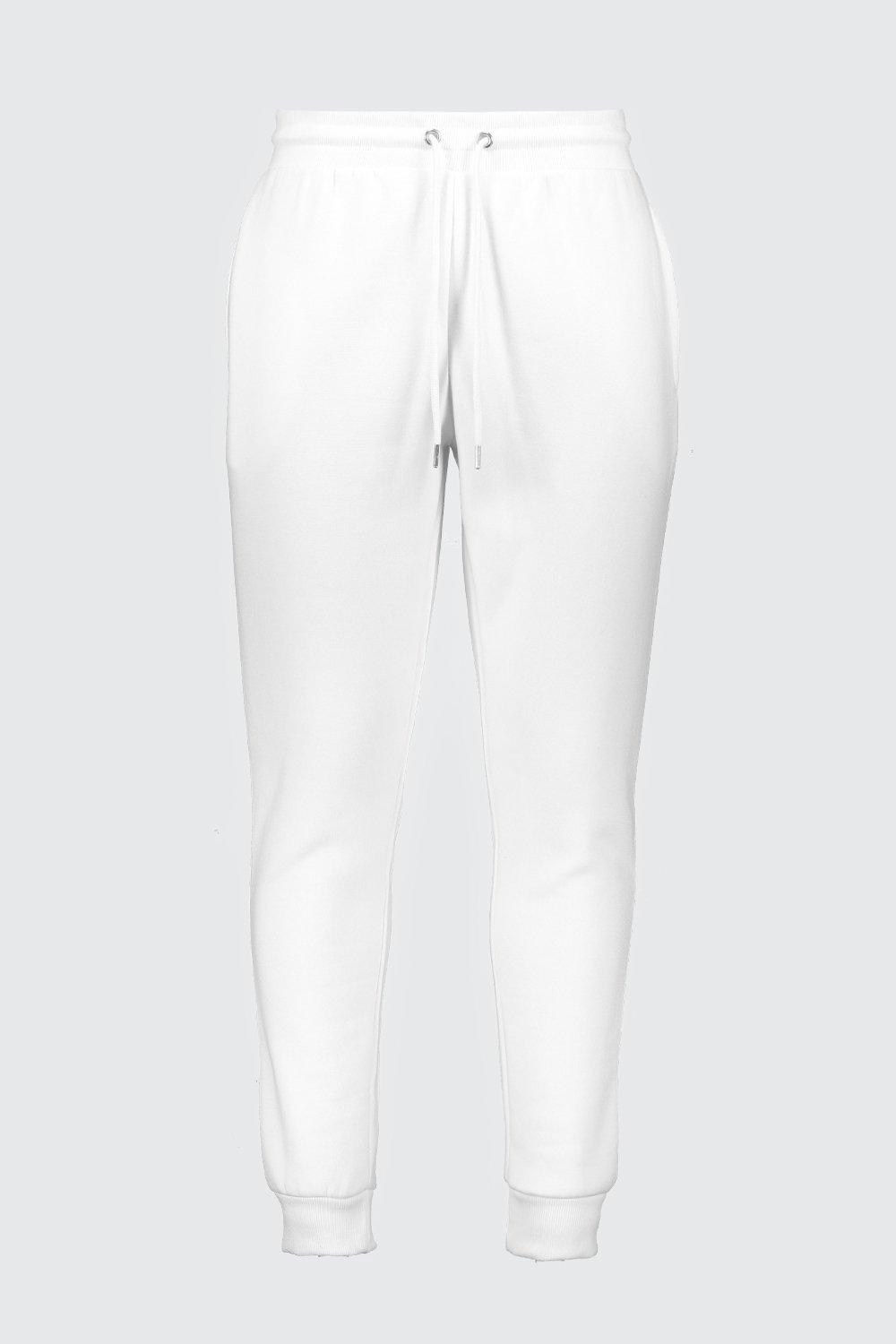 white slim fit joggers