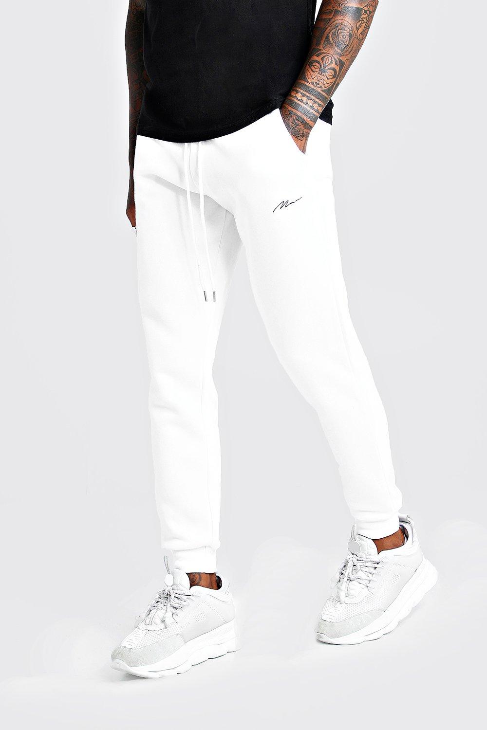 skinny white joggers