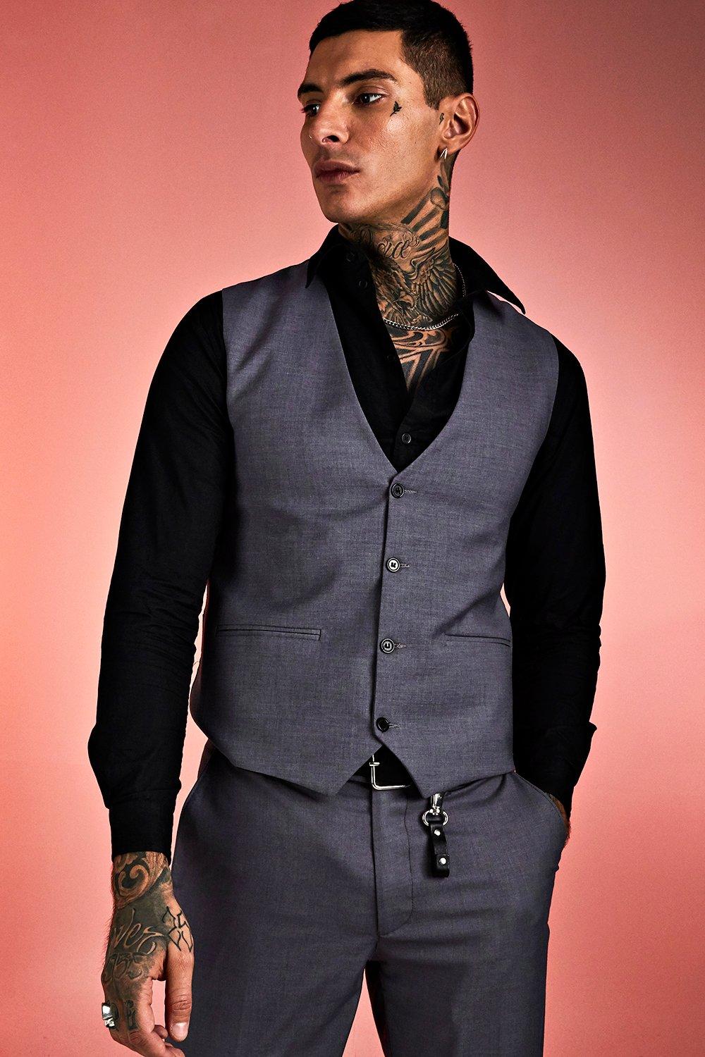 

Однотонный жилет кроя скинни, Grey