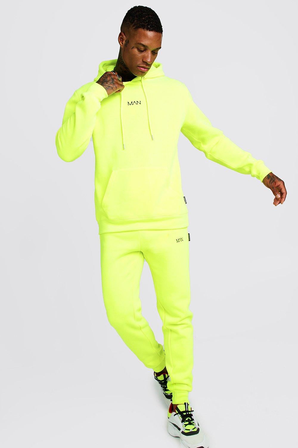 black and neon green tracksuit