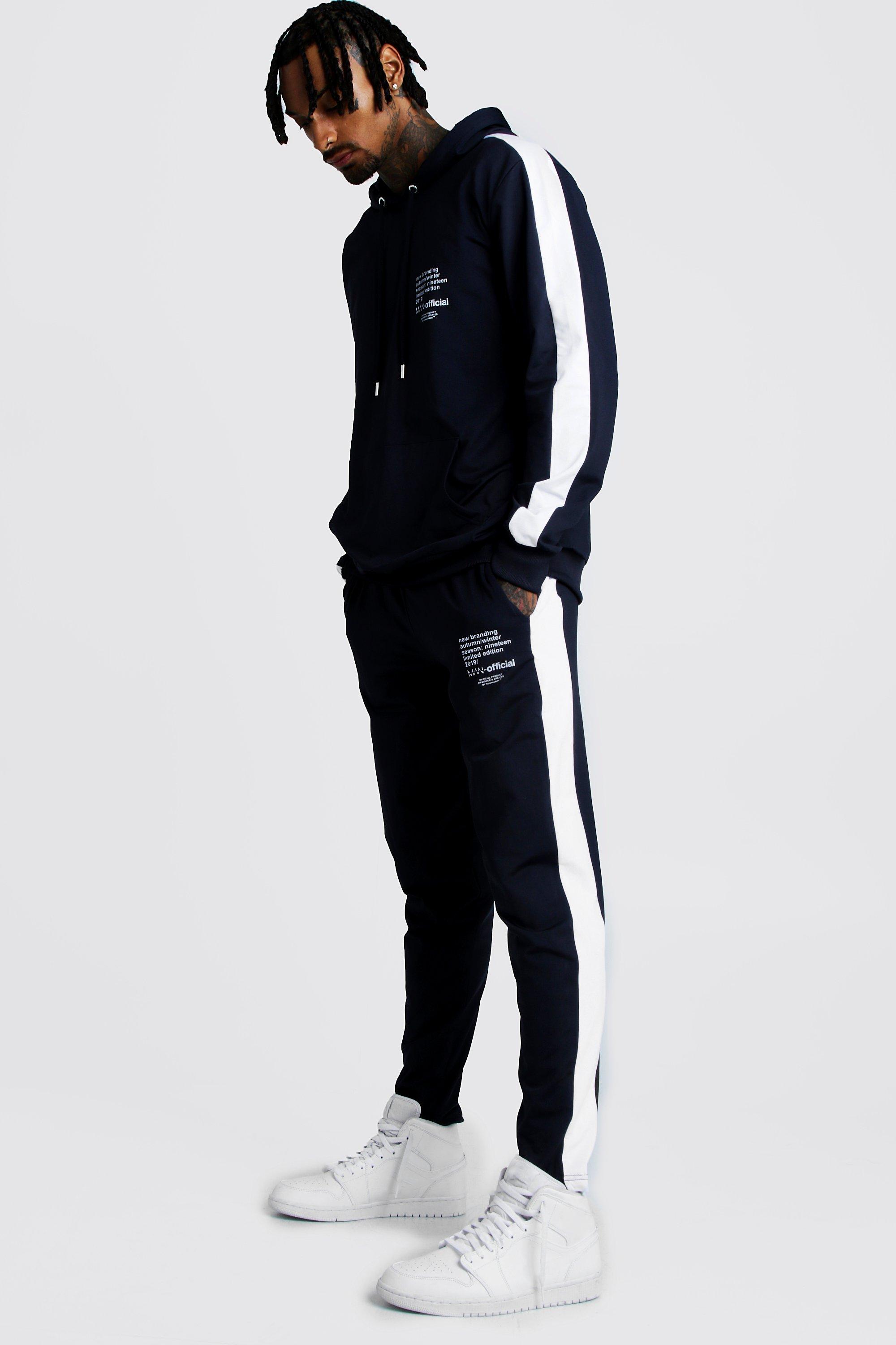 boohooman navy tracksuit