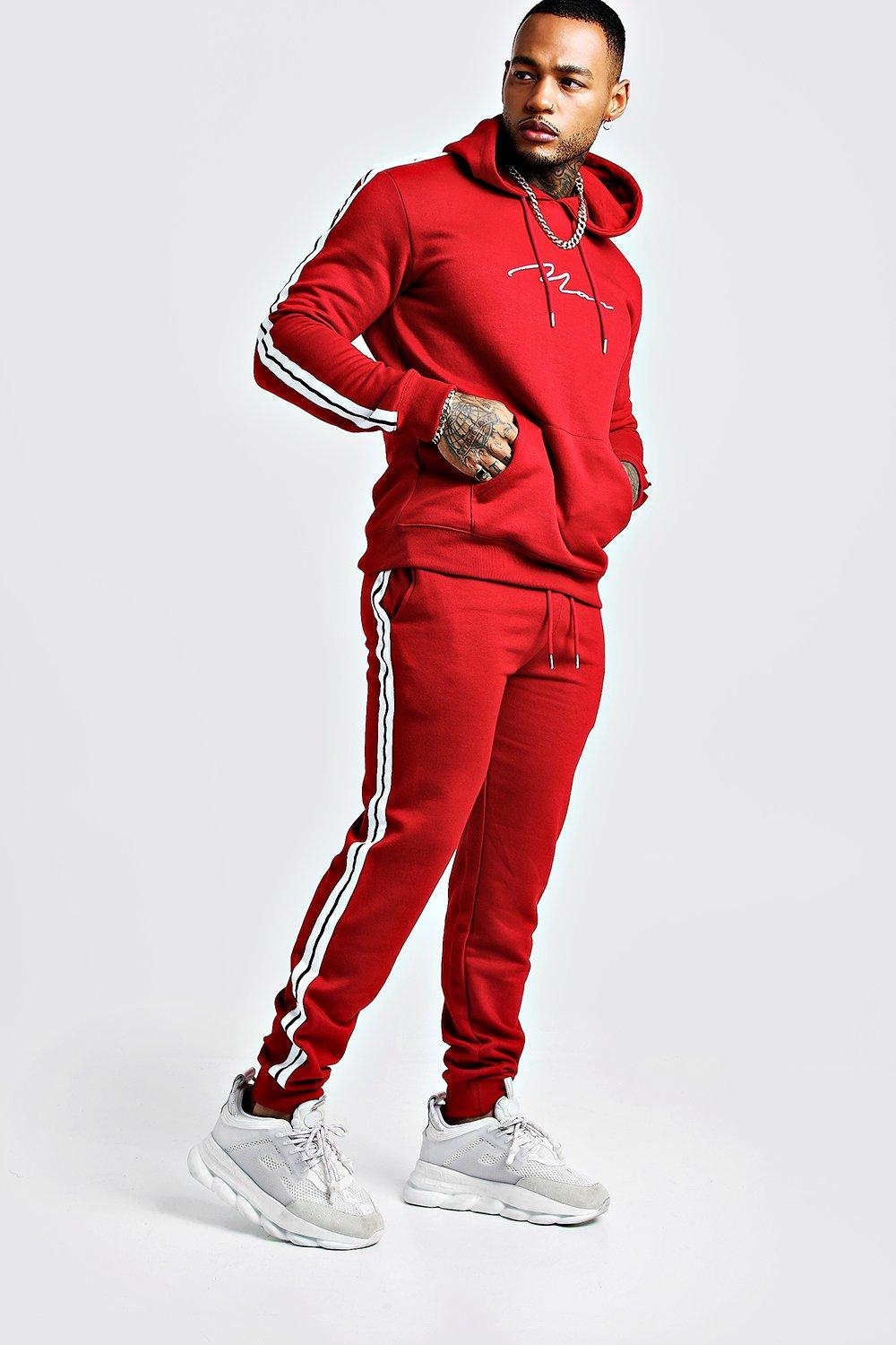 boohoo red tracksuit