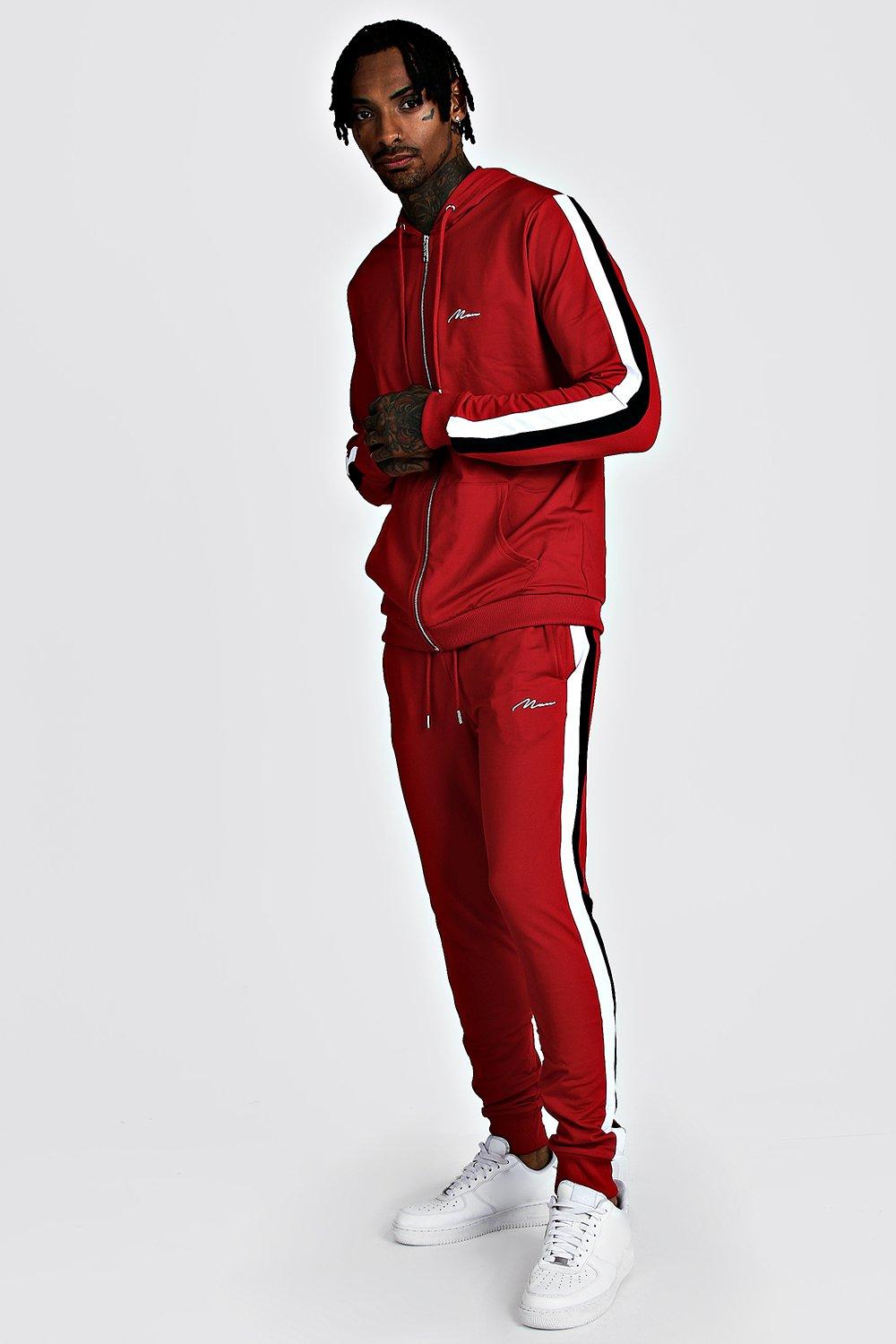 

Спортивный костюм MAN на молнии с двойными вставками, Red