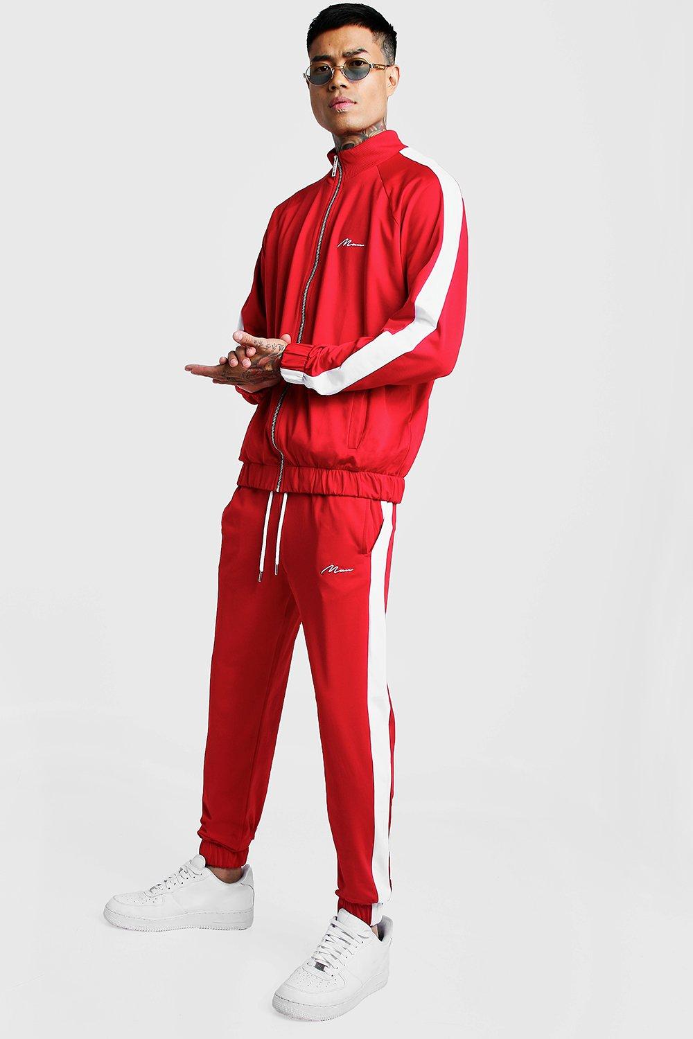 boohoo tracksuit red