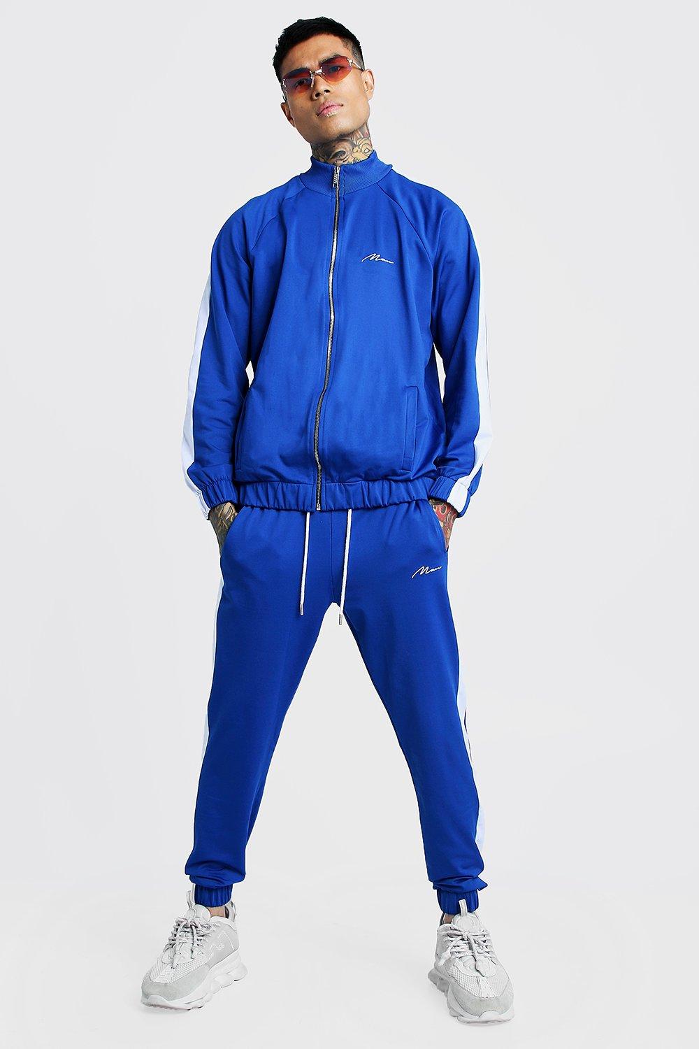 

Спортивный костюм с высоким горлом MAN из трикотажа со вставками, Cobalt