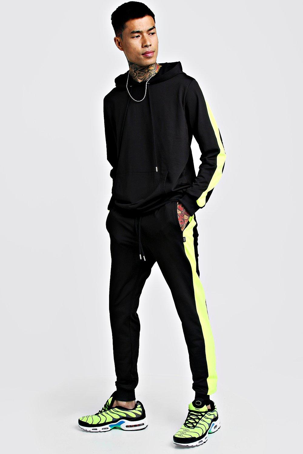 

Спортивный костюм с капюшоном с контрастными вставками, Black