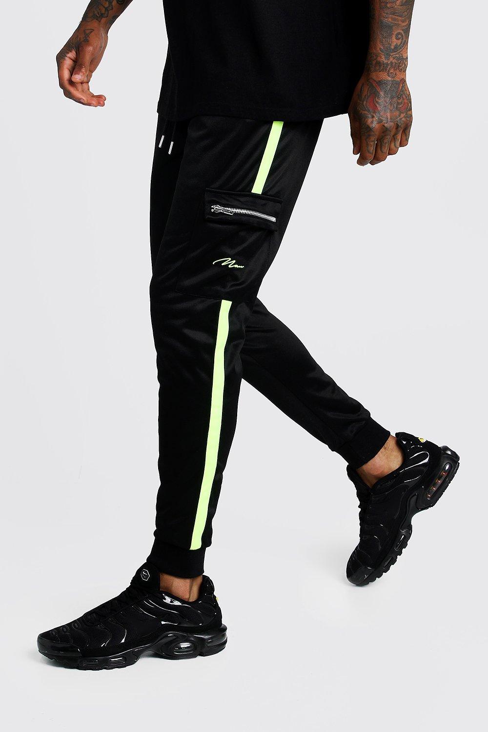 neon cargo joggers