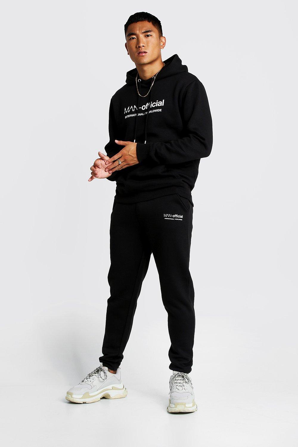 

Спортивный костюм MAN с худи с вязаным значком, Black
