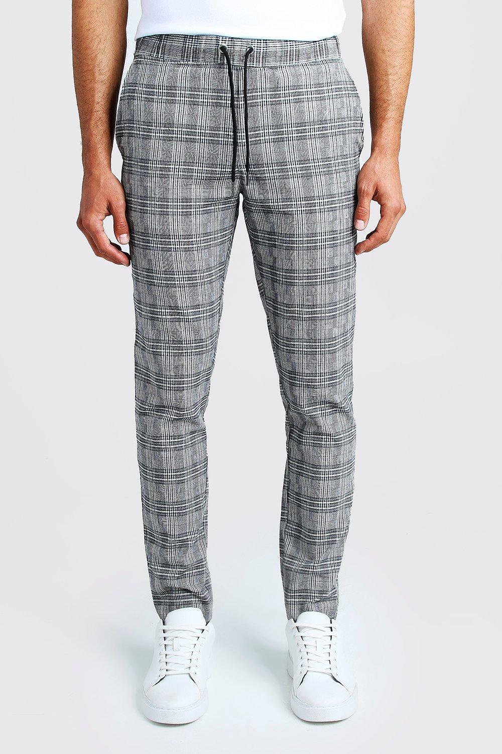 boohooman check joggers