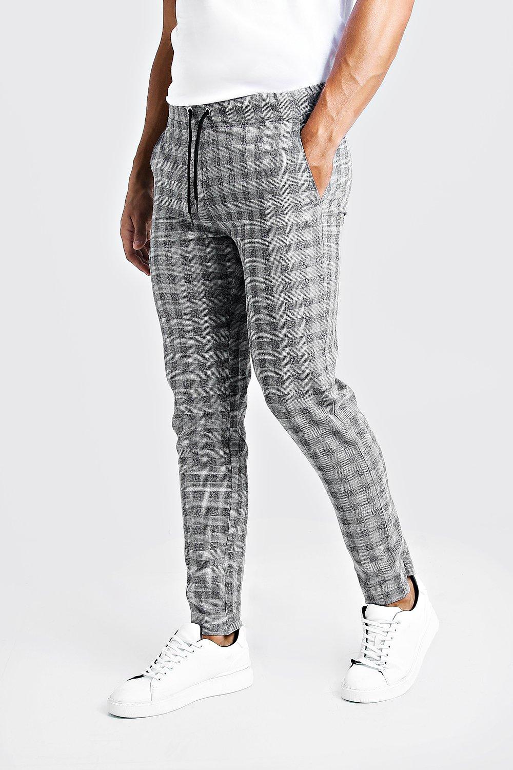 smart checked jogger trouser