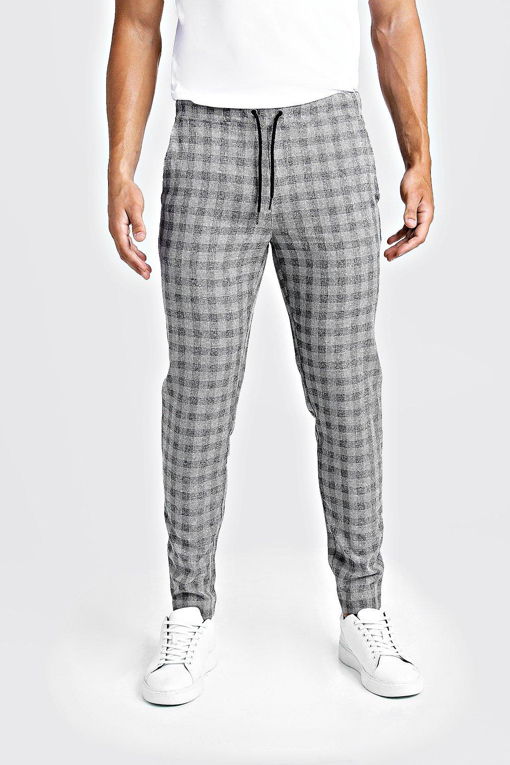 grey checkered joggers
