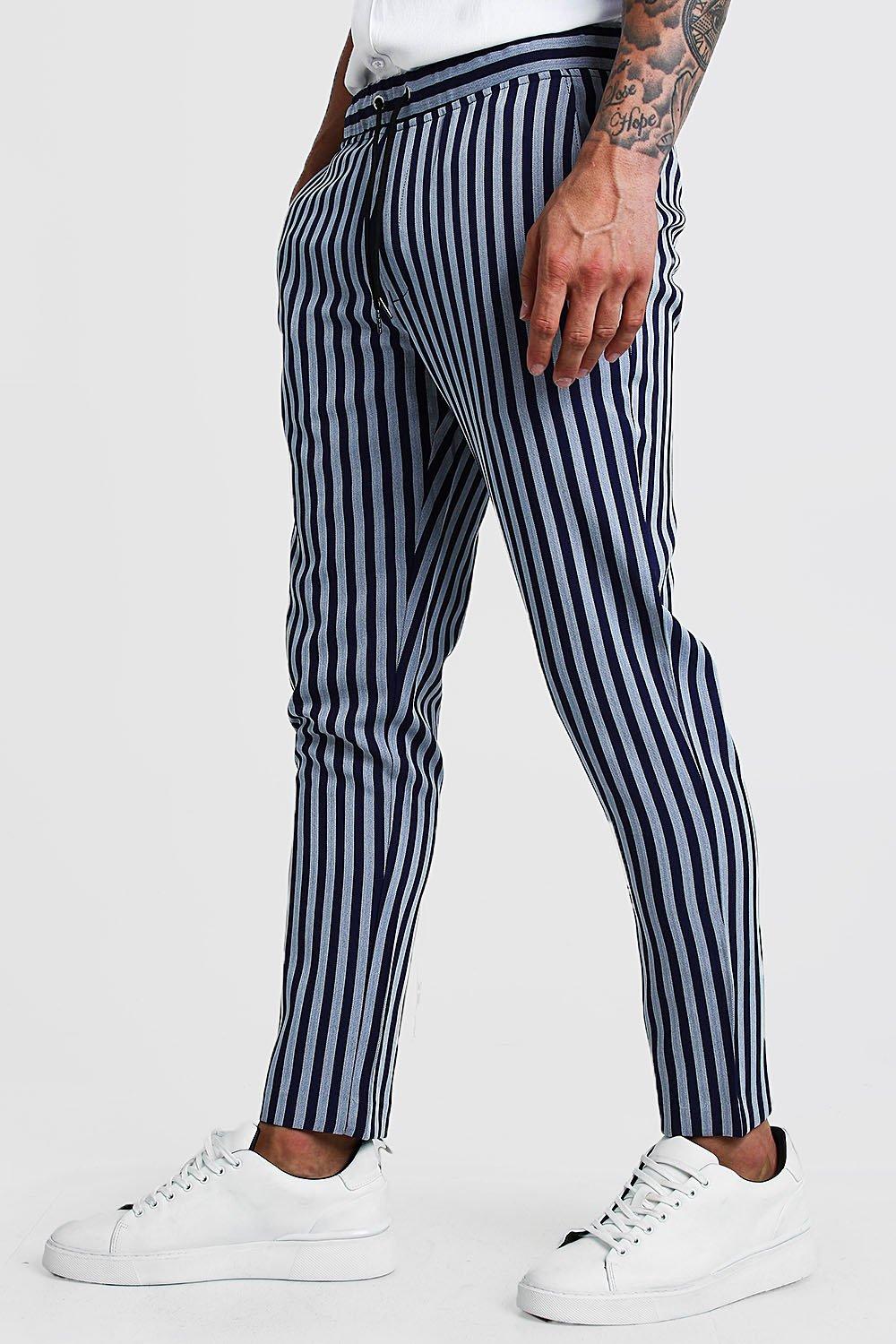 pinstripe smart jogger trousers