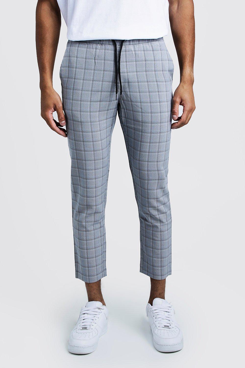 boohooman smart checked jogger