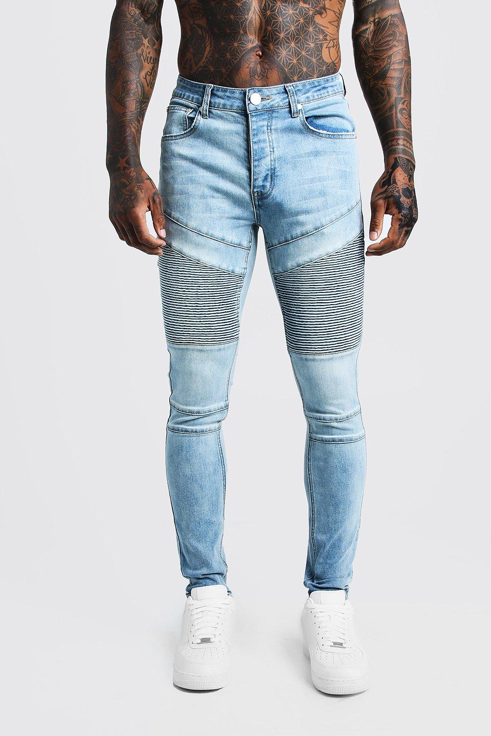 light blue biker jeans mens