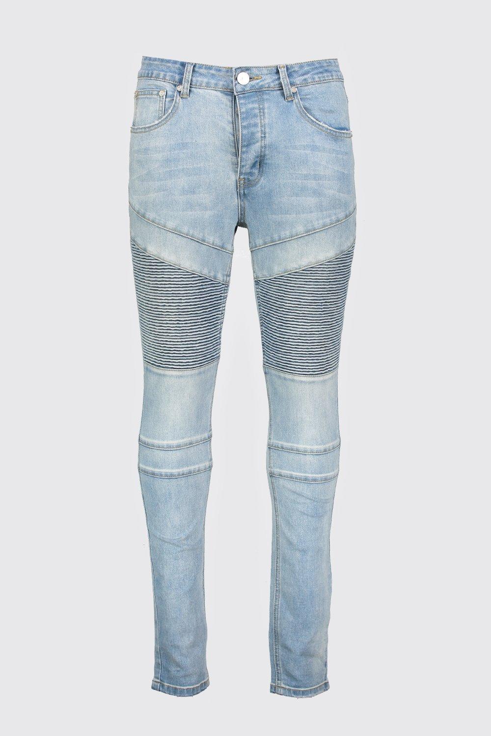 light blue biker jeans