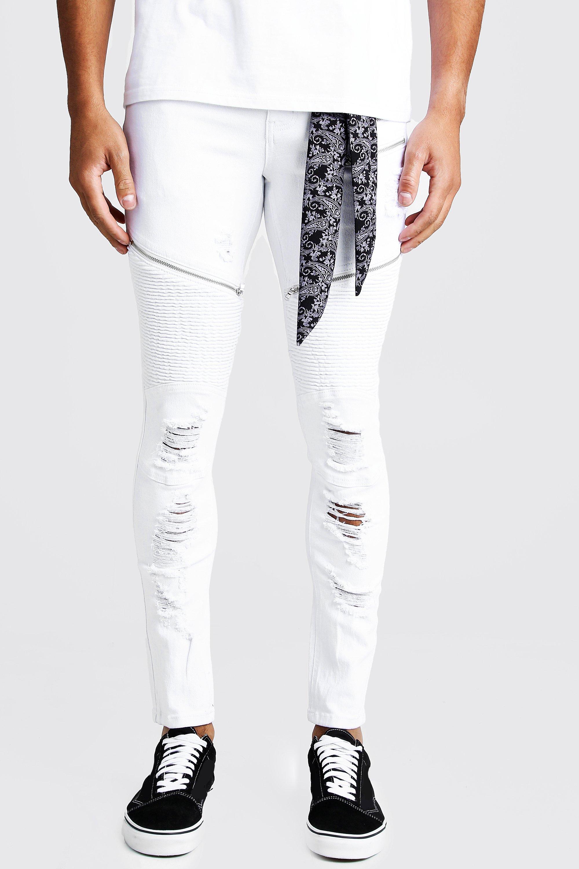 white super skinny ripped jeans