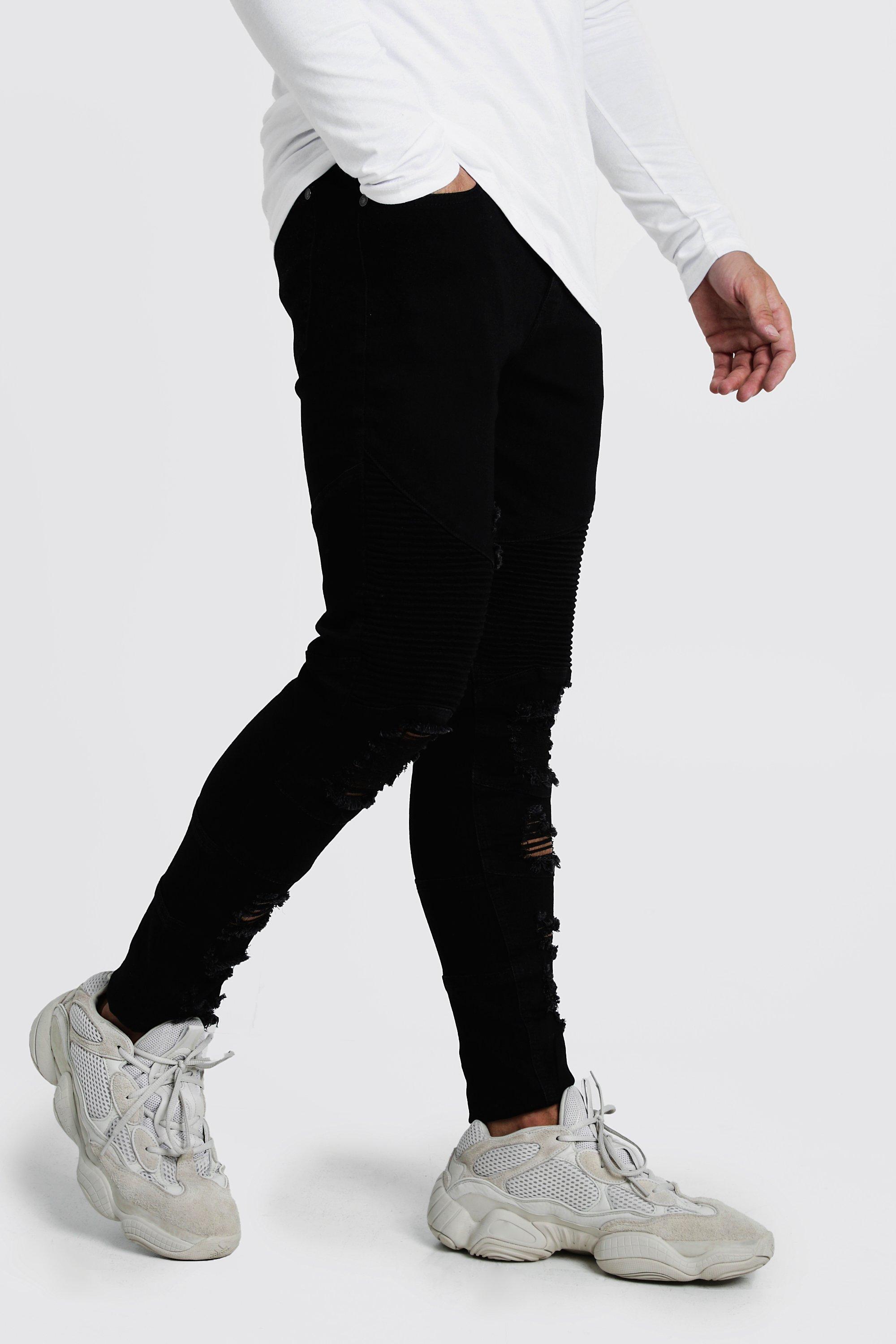 mens super skinny biker jeans