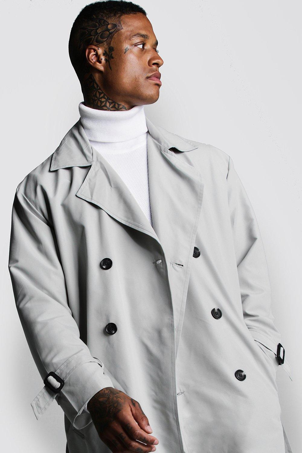 

Оверсайз тренч на подкладке в клетку, Mid grey