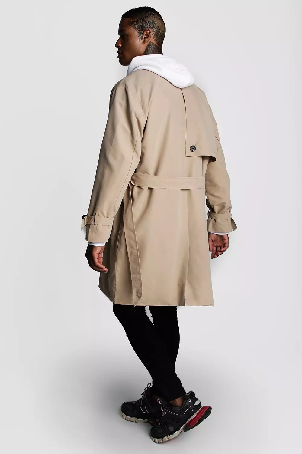 Check lined trench clearance coat