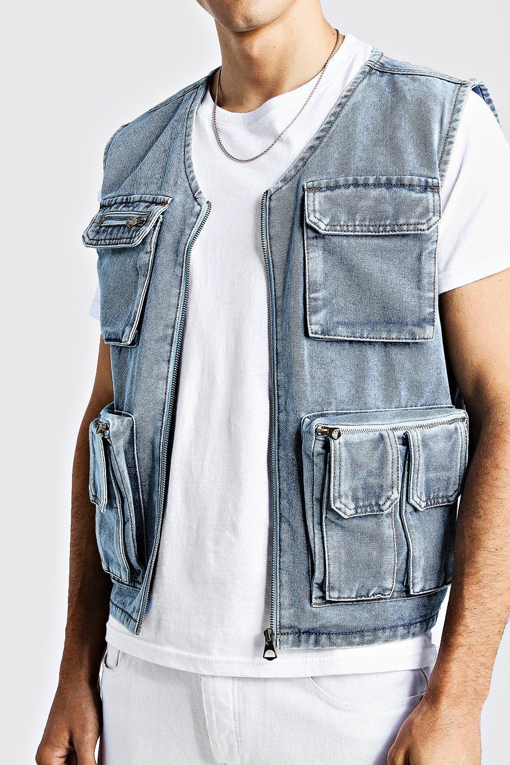 denim utility vest