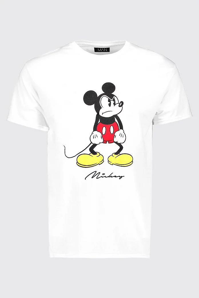 | USA T-Shirt Disney boohooMAN Angry Mickey Print