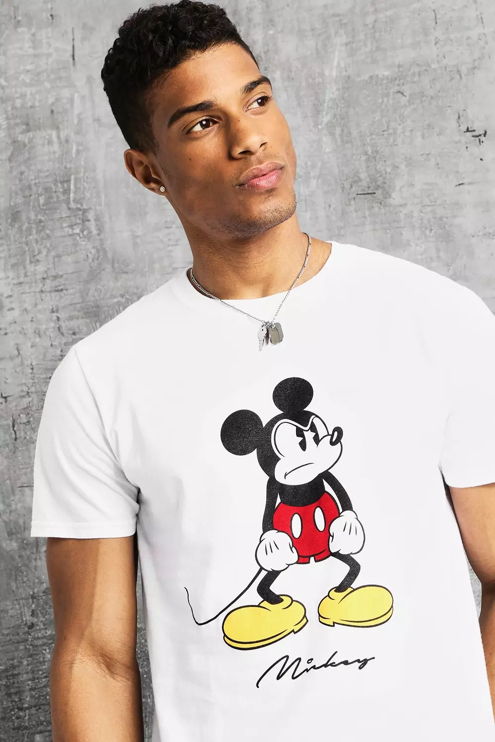 Disney Angry Mickey Print T-Shirt | boohooMAN USA