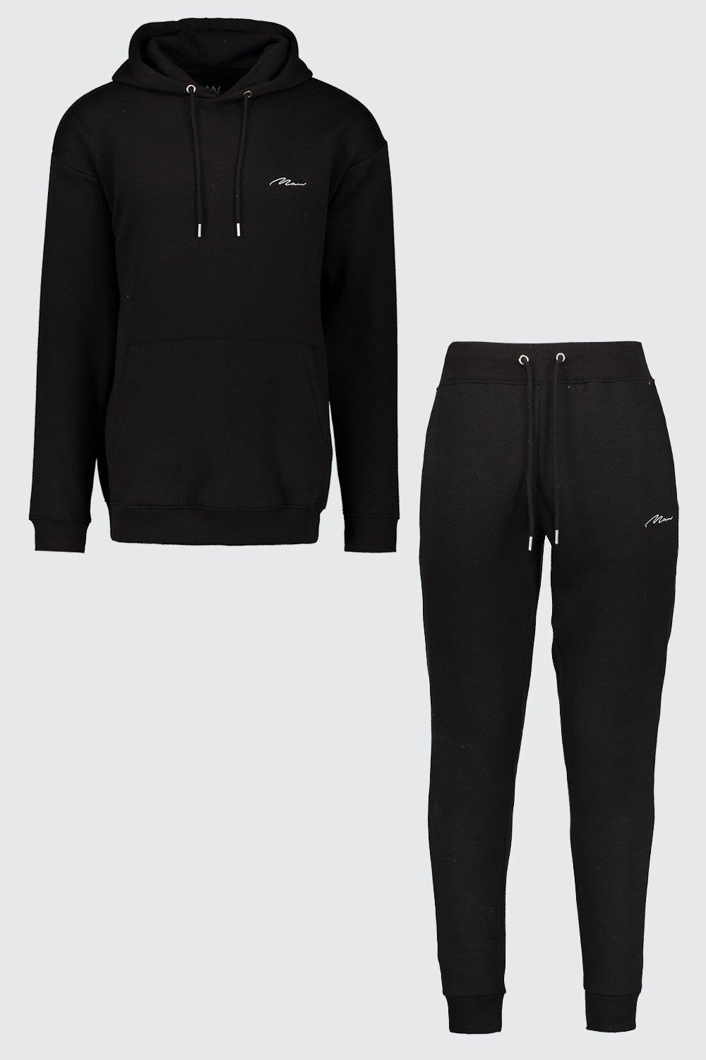 

Спортивный костюм MAN с худи свободного кроя, Black