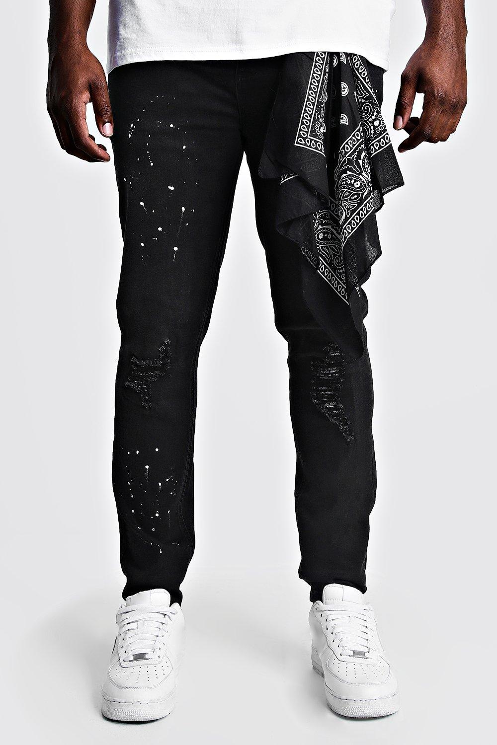 boohooman bandana jeans