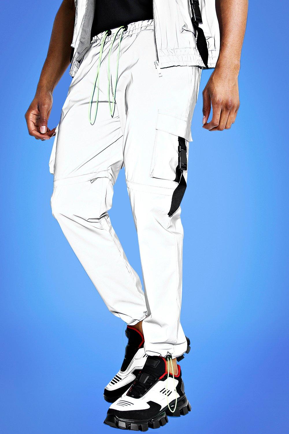 white cargo joggers mens