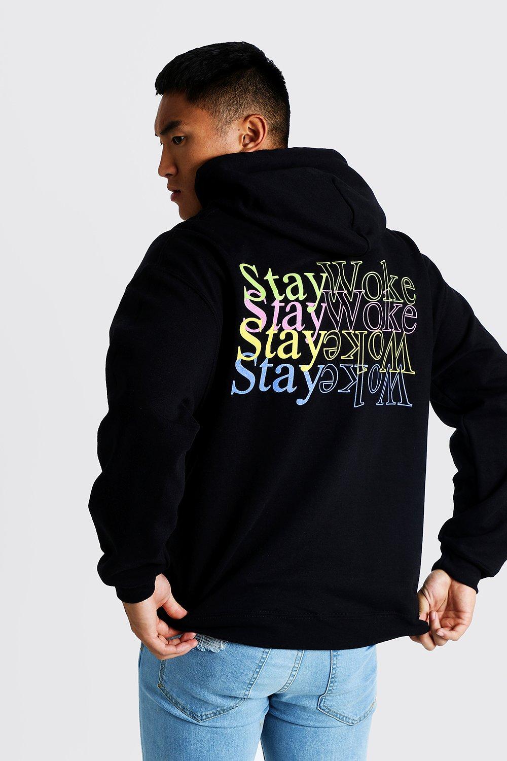 black hoodie back print