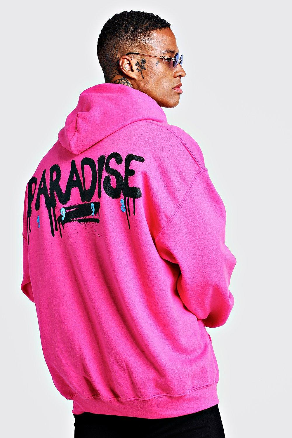 

Худи оверсайз с принтом Paradise, Pink