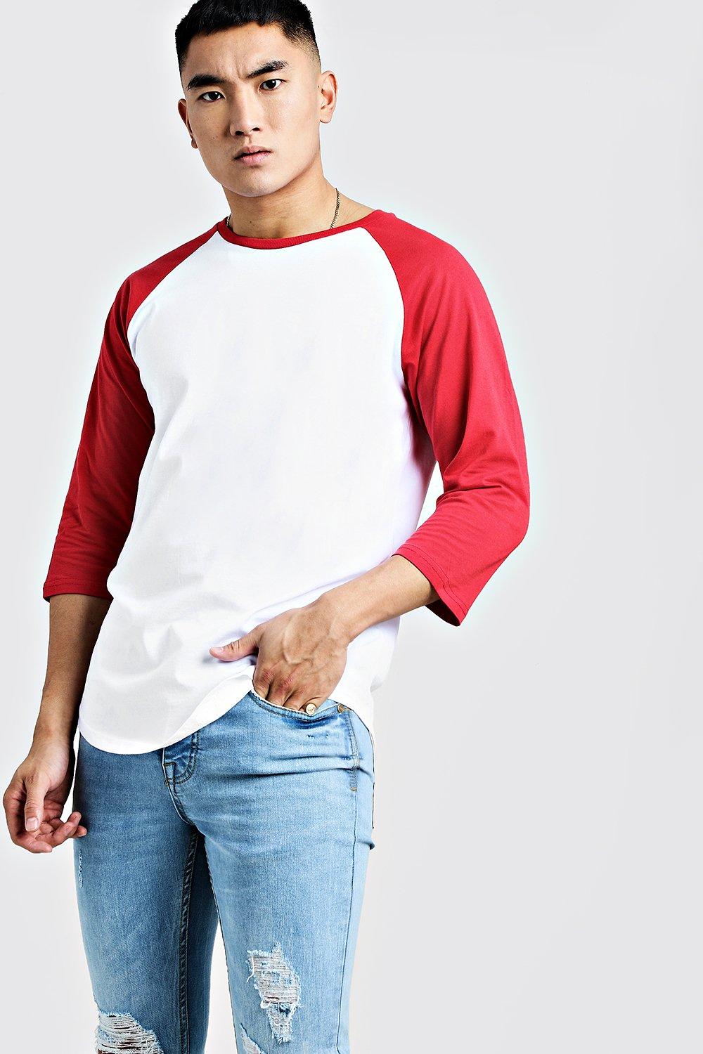

3/4 Sleeve Raglan T-Shirt, Red